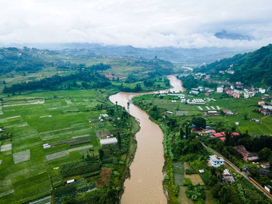 Nepal, the monsoon in Kathmandu