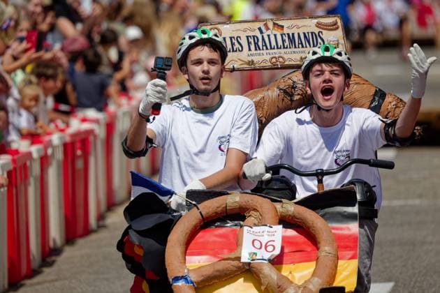 France, Grand Soapbox Race on the seafront promenade at Le Portel in northern France