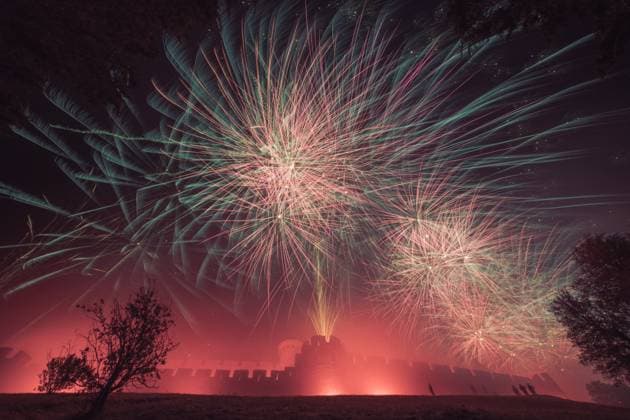 France’s National Day, fireworks in Carcassonne