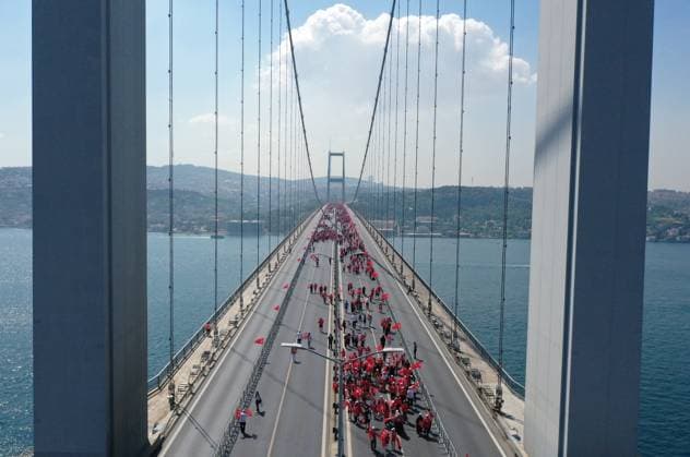 Turkey: Memorial march for democracy and the martyrs in Istanbul
