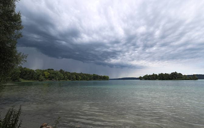Bavaria, a storm gathering over Lake Starnberg