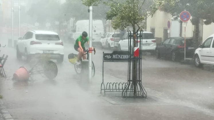 Baden-Württemberg, severe weather in Langenargen on Lake Constance