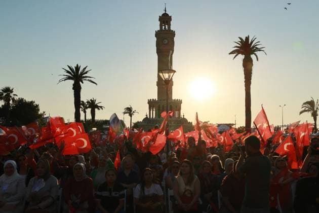 Turkey: Commemoration of the 10th anniversary of the failed coup attempt of 2015 in Izmir