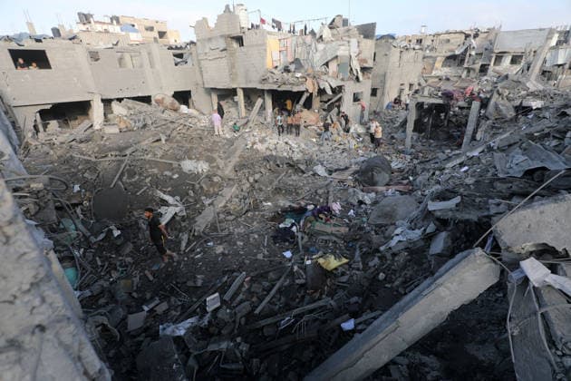 Middle East conflict, Gaza, damage caused by the Israeli army’s attack on Bureij