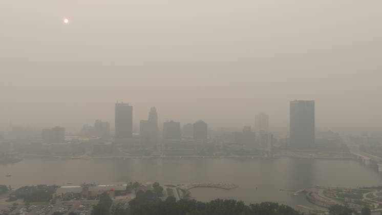USA: Air pollution in Toledo caused by nearby wildfires