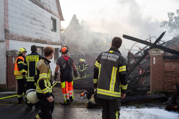 Hesse: Barn fire in Höchst in the Odenwald