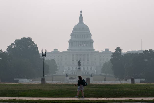 USA: Air pollution in Washington caused by forest fires in Canada