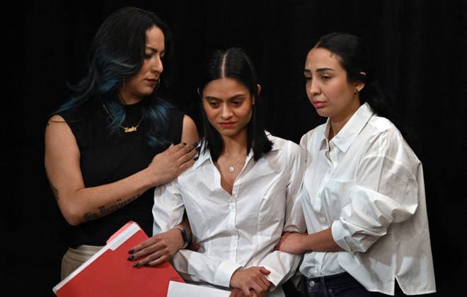 USA, press conference following a fatal ICE operation in Biddeford, Maine