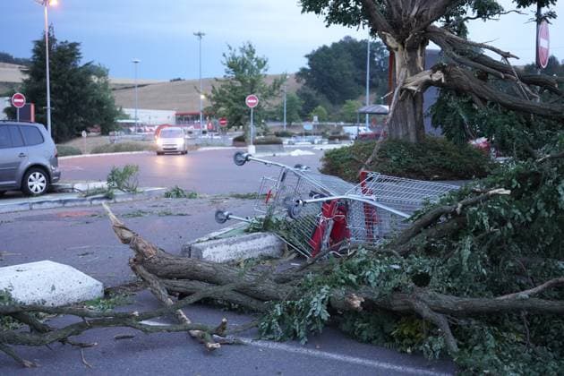 France: Damage following severe storms in Saint-Étienne