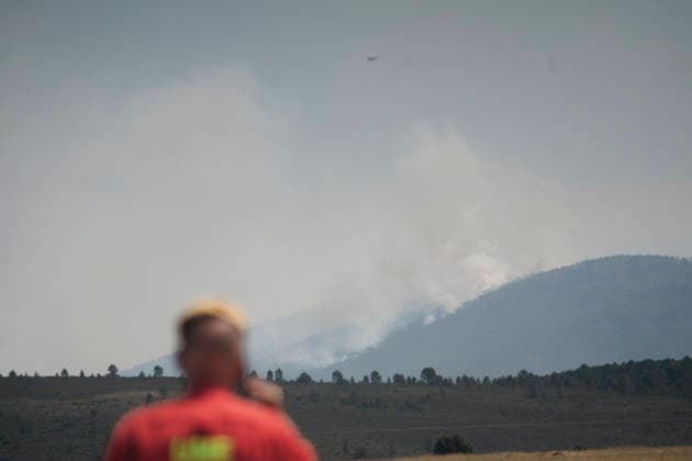 Spain, wildfire in La Mierla, Guadalajara