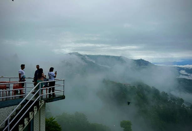 Nepal: Clouds over the hills following rainfall in Dhulikhel