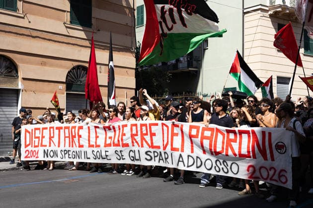 Italy: Protest to mark the 25th anniversary of the G8 summit in Genoa
