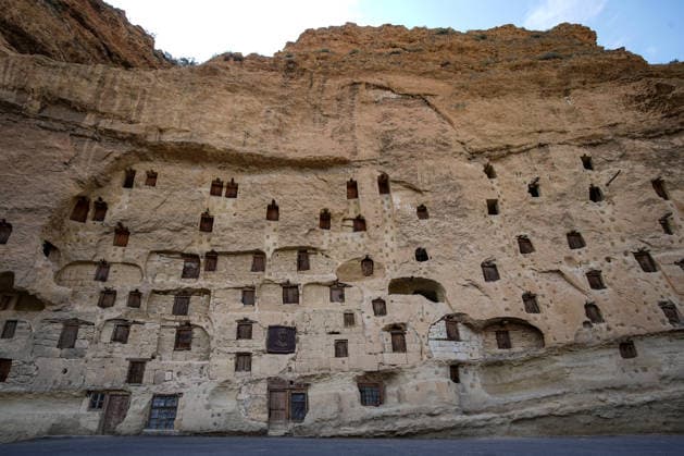 Turkey, Historic granaries in Taskale, Karaman