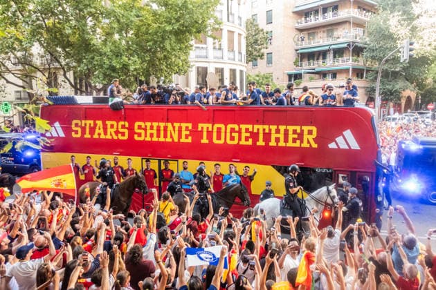 Madrid: Victory parade for the football world champions, Spain