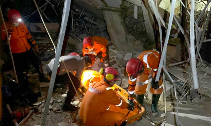 Indonesia: Rescue operations following a gas explosion in Medan, North Sumatra