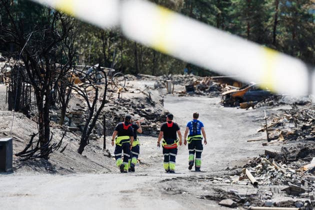 Norway, major fire in Drammen