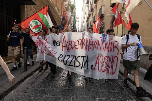 Italy: Protests against police violence following the death of Abderrahim Fakir in Naples