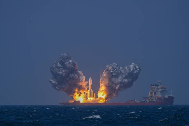 China, Gravity-1 Y4 rocket launch off the coast of Shanghai; nine satellites placed into their target orbits