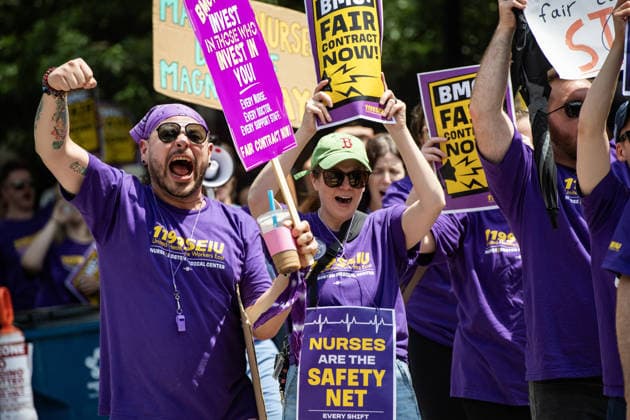 USA: Care workers protest in Boston