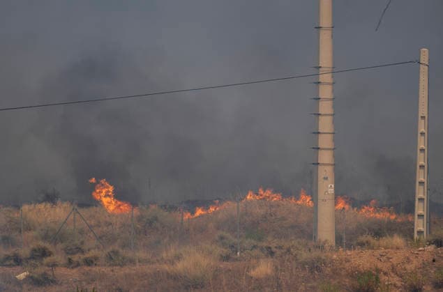Spain, forest fire near Madrid