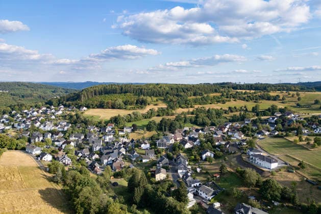 North Rhine-Westphalia, summer in the Siegerland, aerial view