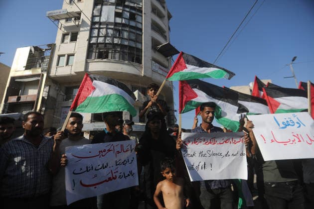 Middle East conflict: Protest march against the military operations and the blockade