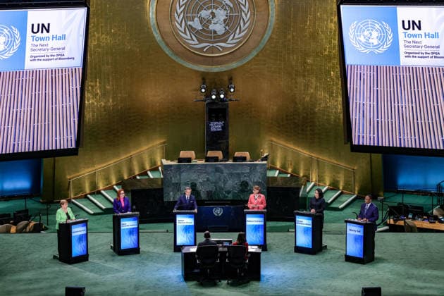 United Nations, debate between the candidates for the post of UN Secretary-General in New York