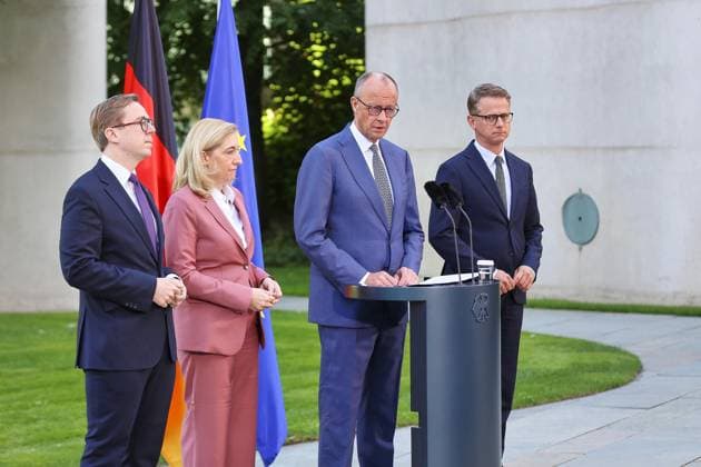 Berlin, announcement of the cabinet reshuffle outside the Federal Chancellery