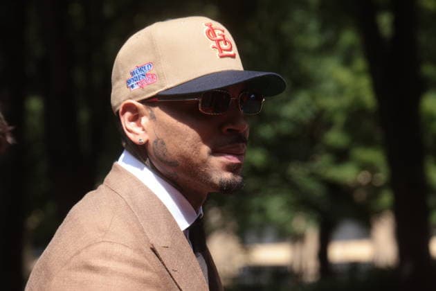 Celebrity: Chris Brown in court in London