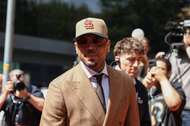 Chris Brown pleads guilty to a charge of minor assault in London, archive footage