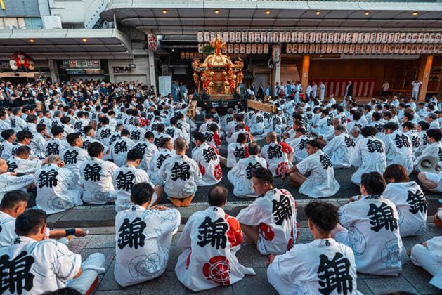 Japan: Gion Matsuri concludes with the Kanko-sai return procession to Yasaka Shrine in Kyoto