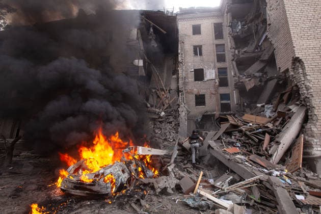 War in Ukraine, Russian drone attack on Sloviansk