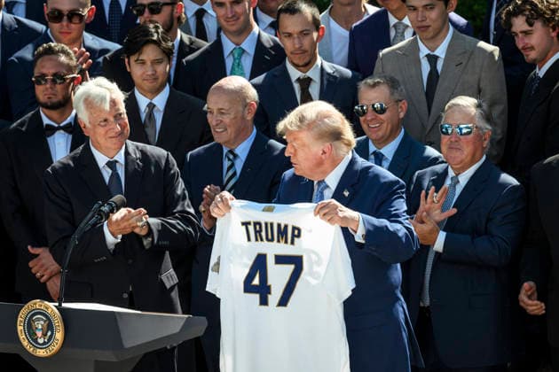 USA: Reception for the LA Dodgers with Donald Trump at the White House in Washington