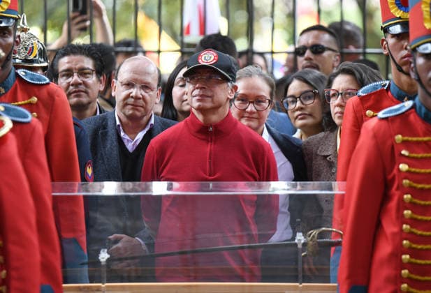 Colombia: President Gustavo Petrow at the repatriation of Simón Bolívar’s ceremonial sword in Bogotá