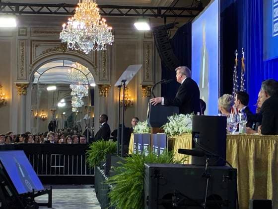 USA: Donald Trump speaks at the rescheduled White House Correspondents’ Dinner in Washington