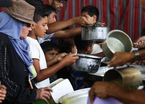 Middle East conflict, Gaza, food distribution in Nuseirat