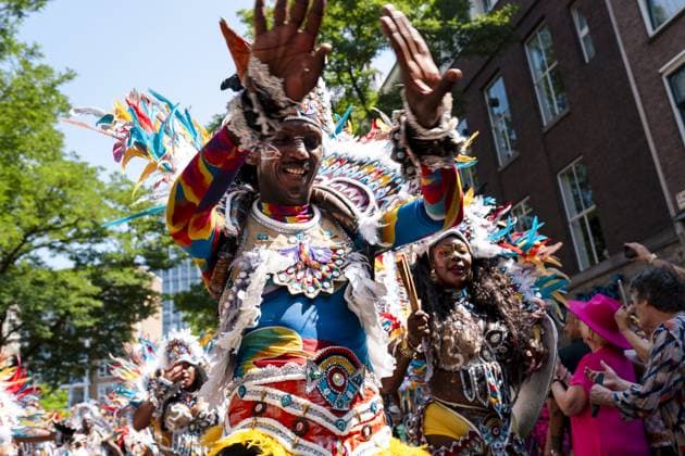 Netherlands, Summer Carnival street parade in Rotterdam