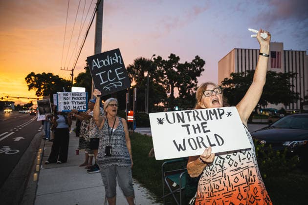 USA: Protests against ICE and its actions in Naples, Florida