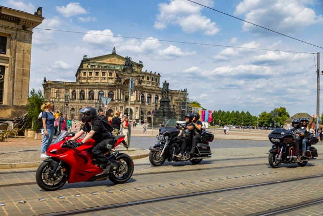 Saxony, Bikers’ Parade in Dresden