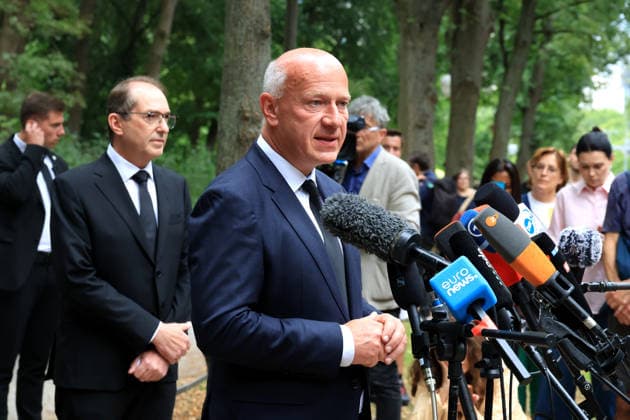 Berlin, attack on Christopher Street Day, press conference with Kai Wegner