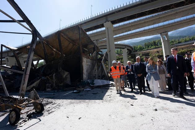 Italy: Giorgia Meloni and Matteo Piantedosi visit the construction site of the high-speed rail line in the Susa Valley