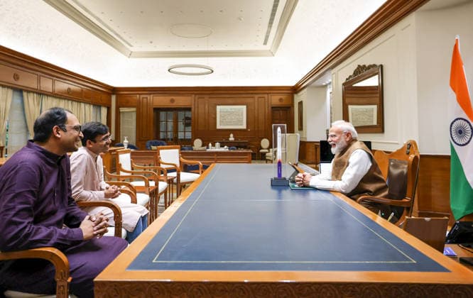 India: Narendra Modi meets the founder of Skyriit Aerospace in New Delhi