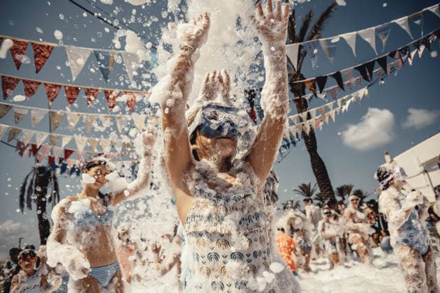 Spain, Jaleo at the Sant Antoni Festival in Fornells, Menorca