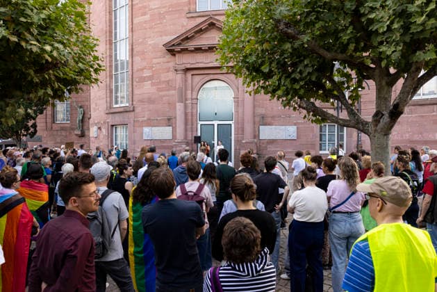 Berlin, attack on Christopher Street Day, vigil in Frankfurt am Main