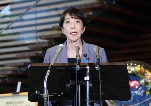 Japan, Major earthquake in Kumamoto Prefecture, Sanae Takaichi’s press conference in Tokyo