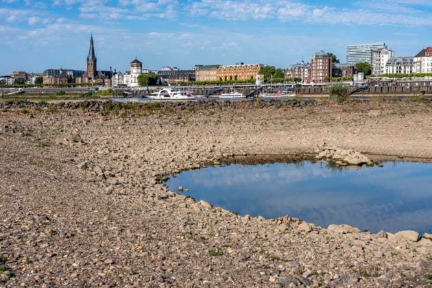 North Rhine-Westphalia, low water levels on the Rhine