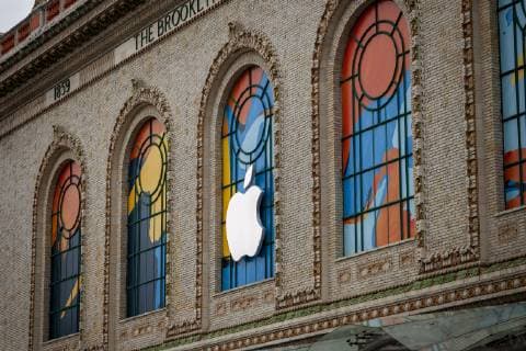 New York, Brooklyn Academy of Music with Apple Logo