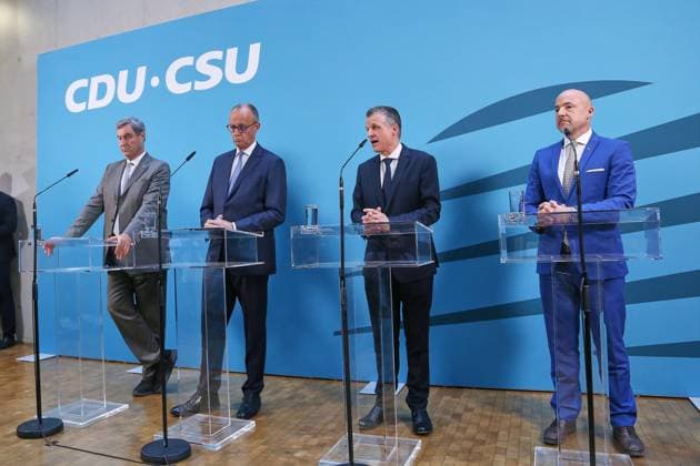 Berlin, CDU/CSU press conference following the Union parliamentary group’s extraordinary meeting