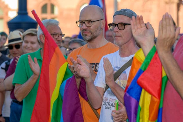 Berlin, attack on Christopher Street Day, vigil in Dortmund on Friedensplatz
