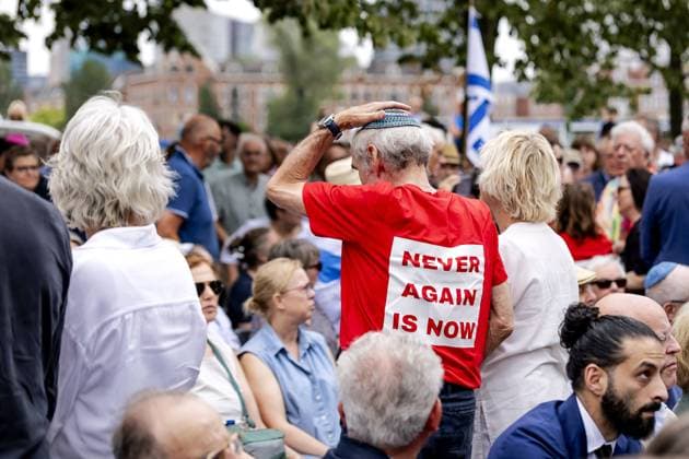 The Netherlands, a memorial service in Rotterdam to mark the deportation of Jewish residents of Rotterdam